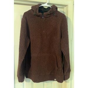 Free Planet Burgundy Pullover Hooded Jacket Size Large Mens